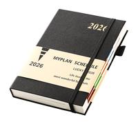 Donfulfip Agenda 2026 A5, Planificateur annuel A5 un jour par page, Agenda académique 2026 de janvier à décembre, Planificateur quotidien et mensuel avec anneau porte-stylo, onglets mensuels colorés