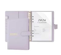 Donfulfip Agenda 2026 Relieur Carnet A5, Planificateur Quotidien, Agenda 2026 Jour par Page de Janvier à Décembre. Relieur Organisateur Couverture Rigide avec Autocollants de Planification