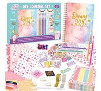 Donfulfip Ensemble de journal à faire soi-même pour filles, cadeau pour adolescente, cadeaux de Noël, ensemble de papeterie pour filles de 4 à 12 ans, ensemble d'art et d'artisanat, cultive le bonheur
