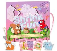 DONFYZ 75 Pièces Plastique Fou Set Kit de Feuille Rétractable Magique Kit Pour Enfant Comprend 24 Breloques Prédécoupées en Forme D'animaux de la Forêt, 24 Cartes D'apprentissage et Plus Encore pour l