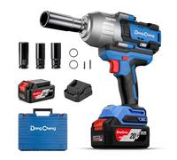 Dong Cheng 20V hoc Sans Fil Brushless 12,7mm, 1218 Nm Serrage/1700 Nm Desserrage,1 Batterie 5,0Ah, 3 Vitesses 1700 tr/min, 3 Douilles, Adapté aux camions et à la réparation de machines lourdes