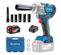 Dong Cheng 20V hocs sans fil 908 N·m | Sans Balais| 1× 4,0 Ah, 1/2" | Mallette Compacte & Jeu de Douilles | Impact Wrench pour Voitures, SUV, Camions, Tracteurs - Pneus, Longue Autonomie