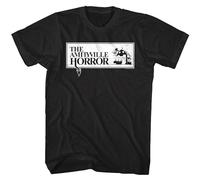DONG-XIANG Amityville Horror Movie Logo Men's T Shirt Haunted House 112 Ocean Avenue Thrill T-Shirt Black L