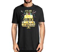 DONG-XIANG It's My Golden Birthday Cool Birthday Gift T-Shirt Happy Birthday GIF T-Shirt Black S