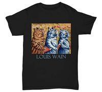 DONG-XIANG Three Cats Singing by Louis Wain T-Shirt Black XXL