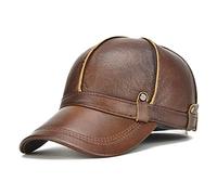 DongBao Casquette de Baseball en Automne Hiver pour Hommes Réglable Chaud Chapeau avec Oreillettes Chapeau de Soleil en Cuir