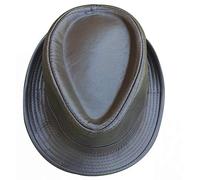 DongBao Chapeau Homme Cuir Faux Fedora Trilby Jazz Chapeaux Panama Classique Chapeau Mafia Gangster