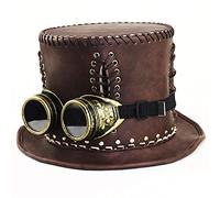 DongBao Unisexe Haut-de-Forme,avec des Lunettes, Chapeau Steampunk, Chapeau Rétro pour Gentleman, Accessoires De Jeu De Rôle pour Carnaval d'halloween