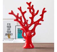 Dongbin Minimaliste Moderne Sculpture Céramique Corail Arbre Décoration Artisanat Ornements créatif Salon Bureau - 4 Couleurs en Option,Rouge