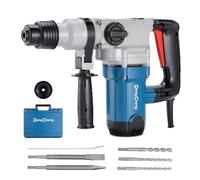 DongCheng - Marteau perforateur rotatif SDS-Plus 9,2 A, marteau de démolition pour béton, embrayage de sécurité, y compris 3 forets, burins plats, burins pointus modèle # DZC03-28 (EA-03)
