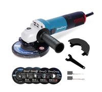 DongCheng Meuleuse d'Angle 800W, Ø125mm, 11800 tr/min, Capot Rapide, Poignée Auxiliaire, Inclut 2 Disques à Meuler, 2 à Lamelles et 2 de Coupe pour Polir et Découper