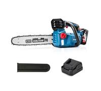 DongCheng Tronçonneuse sans fil a batterie 20V, moteur sans balais, guide-chaîne OREGON de 30 cm, tension de chaîne sans outil, Graissage automatique de la chaîne, avec batterie 4,0 Ah et chargeur