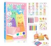 Dongcill Kit d'art à gratter arc-en-ciel créatif, peinture à gratter arc-en-ciel, peinture à gratter pour anniversaires, Noël et fêtes