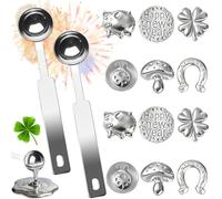 Dongcill - Kit de moulage d'étain du Nouvel An 2026-11 avec 10 figurines lourdes et cuillères, cahier d'oracle, jeu de fête de divination du Nouvel An, jeu de fête