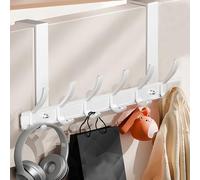 DONGDA Porte Manteau Pour Porte avec 6 Crochets, Crochet de Porte Patère de Porte à Suspendre pour Porte, Patere Porte Manteau Sans Perçage, Crochets pour rebord de Porte pour Chambre, Salle de Bain