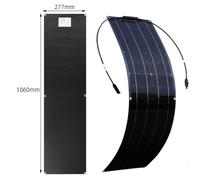 DongDongQiang 400W 12V Panneau Solaire Souple Kit 2pcs 400W 12V Monocristallin Photovoltaïque Panneaux,40A Contrôleur Solaire pour Maisons RV Bateau Voiture Caravane Black