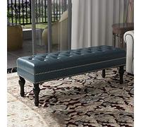 DONGGANSHI Banc à Chaussures Changement Tabouret Canapé Tabouret de Lit Magasin de Chaussures Banc de Chaussures d'essai Tabouret Long pour l'Entrée, Magasin de Vêtements (Color : Tintenblau, Size :