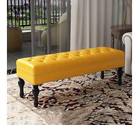 DONGGANSHI Banc à Chaussures pour Changement, Tabouret de Canapé, Tabouret de Lit Boutique de Chaussures, Banc de Chaussures d'essai, Tabouret Long pour Entrée, Magasin de Vêtements (Color : Yellow,