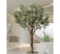 DONGGANSHI Grand Olivier Artificiel, Grande Plante Artificielle avec Tronc en Bois Naturel et Olivier Artificiel réaliste pour décoration de Maison ou de Bureau, Arbre Artificiel d'intérieur