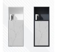DONGGANSHI Niches en acier inoxydable, armoires murales en métal, armoires de rangement encastrées pour salle de bain douche, boîtes de rangement pour articles de toilette quotidiens, noir, 30 x 75 cm