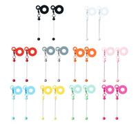 DONGKER 20 Breloques Perlées pour Pailles de Gobelet,10 Couleurs Différentes,Breloques en Silicone a Faire Soi-même pour Gobelets a Paille de 0,31 a 0,39 Pouce de Diamètre,Styles Variés