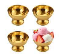 DONGKER 4pcs Coupes a Dessert Réutilisables en Acier Inoxydable,Coupelles Dessert Inox 150 Ml,pour Servir Glaces,Salades de Fruits,Puddings et Amuse-gueules Lors de Fêtes,Mariages et a la Maison