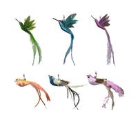 DONGKER 6 Pièces de Remplacement de Jouets de Plumes de Chat,Ensemble de Jouets de Chat D'oiseau de Simulation Interactif avec Plumes et Cloches pour Les Chats