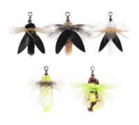 DONGKER Baguette de Rechange pour Jouet pour Chat,3/4/5 Pièces,Recharge de Jouet en Plumes avec Clochettes pour Canne a Pêche Teaser pour Chat (Cannes Non Incluses)