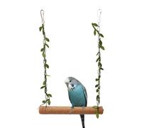 DONGKER Balançoire pour Oiseaux,Support en Bois pour Perroquet,Accessoires pour Cage a Oiseaux avec 2 Crochets en Métal pour Perroquet,Perruche,Calopsitte,Inséparables,Pinsons