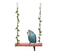 DONGKER Balançoire pour Oiseaux,Support en Bois pour Perroquet,Accessoires pour Cage a Oiseaux avec 2 Crochets en Métal pour Perroquet,Perruche,Calopsitte,Inséparables,Pinsons