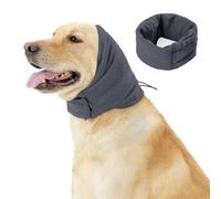 DONGKER Cache-oreilles pour chien, protection auditive respirante pour chien, bonnet pour animaux de compagnie avec fixation autocollante pour soulager l'anxiété chez les chiens, apaisant