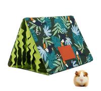 DONGKER Cachette pour Cochon d'Inde,Tente Triangulaire pour Hamsters avec Tunnel et Pompons pour Lapins,Chinchillas,Hamsters,Hérissons,Furets et Dragons Barbus