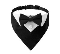 DONGKER Collier Bandana de Smoking pour Chien,Smoking Formel pour Chien Réglable avec Nœud Papillon et Cravate pour Petit,Moyen et Grand Chiens,Mariage d'halloween
