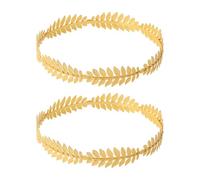 DONGKER Couronne de Laurier Romaine,Lot de 2 Couronnes Vintage a Feuilles D'or pour Mariage,Fêtes,Cosplay et Autres Célébrations