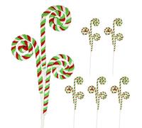 DONGKER Décorations de Noël en Forme de Canne a Sucre,Lot de 6 Pics pour Sapin de Noël en Polyester pour Sapin,pour Les Fêtes,Loisirs Créatifs et la Maison