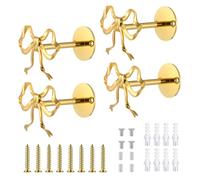 DONGKER Embrasses de Rideaux en Métal a Nœud Papillon,Lot de 4,en Alliage de Zinc,avec Vis,pour Salon,Chambre,Bureau et Décoration Intérieure