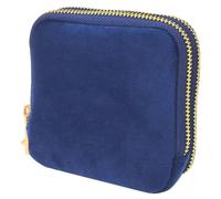 DONGKER Étui a Bijoux de Voyage,Pochette de Rangement a Double Compartiment avec 2 Fermetures Éclair en Métal Électroplaqué pour Boucles D'oreilles,Bagues,Colliers et Bracelets