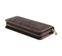 DONGKER Étui a Crayons en Cuir,Pochette Cosmétique pour Stylo a Glissière pour Bureau de Travail Scolaire