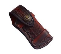 DONGKER Étui Couteau Cuir,4" Gaine Couteau Cuir,Adapté Couteaux de Poche Pliants,Qualité Supérieure Etui Cuir Pleine Fleur,Meilleur pour Camping Survie Randonnée Pêche,13,1x6,1x2,5cm
