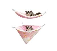DONGKER Hamac pour cochon d'Inde, 2 lits suspendus réversibles pour hamster | Polaire chaude, design réversible pour toutes les saisons, construction suspendue peu encombrante, matériau en peluche douce
