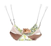 DONGKER Hamac pour Cochon d'Inde,Lit Suspendu D'été Double Couche,Longueur Réglable avec 4 Crochets Métalliques pour Furets,Rats,Chinchillas,Ecureuils Volants,Petits Animaux Se Cachant et Dormant