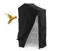 DONGKER Housse de Cage a Oiseaux,Housse Occultante Imperméable et Respirante avec Fermeture Éclair et Fixation Auto-adhésive pour Oiseaux,Perroquets,Perruches,Aras,Inséparables
