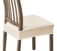 DONGKER Housses de Chaise de Salle a Manger,2 Pièces Housses de Siège de Chaise Extensibles en Cuir PU Imperméables,Amovibles et Lavables pour Maison,Salle a Manger,Cuisine,L'hôtel