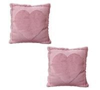 DONGKER Housses de Coussin Décoratives,Lot de 2, 45 Cm X 45 Cm,Motif Cœurs,Fermeture Éclair Invisible,pour Canapé,Lit Ou Salon