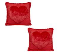 DONGKER Housses de Coussin Décoratives,Lot de 2, 45 Cm X 45 Cm,Motif Cœurs,Fermeture Éclair Invisible,pour Canapé,Lit Ou Salon