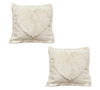 DONGKER Housses de Coussin Décoratives,Lot de 2, 45 Cm X 45 Cm,Motif Cœurs,Fermeture Éclair Invisible,pour Canapé,Lit Ou Salon