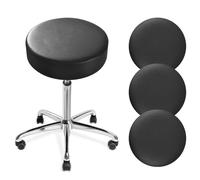 DONGKER Housses de Tabouret Rondes,4 Pièces Housses de Siège de Tabouret de Bar Imperméables en PU avec Bandes Élastiques pour Chaise Ronde de Bar de Diamètre 11"-14"