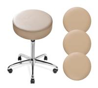 DONGKER Housses de Tabouret Rondes,4 Pièces Housses de Siège de Tabouret de Bar Imperméables en PU avec Bandes Élastiques pour Chaise Ronde de Bar de Diamètre 11"-14"