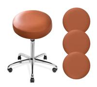 DONGKER Housses de Tabouret Rondes,4 Pièces Housses de Siège de Tabouret de Bar Imperméables en PU avec Bandes Élastiques pour Chaise Ronde de Bar de Diamètre 11"-14"