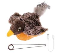 DONGKER Jouet Interactif pour Chat,Rechargeable,avec Son Gazouillis Réaliste et Son Cordon Élastique,Batterie 300 MAh,pour Chats de Toutes Races